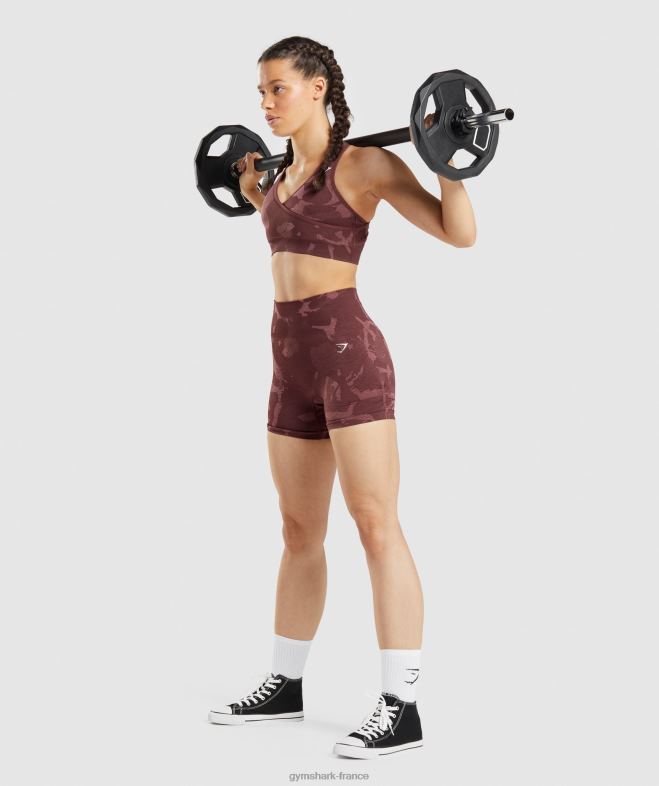 Gymshark adapter le short camouflage sans couture savane | brun cerise femmes 6HF2891